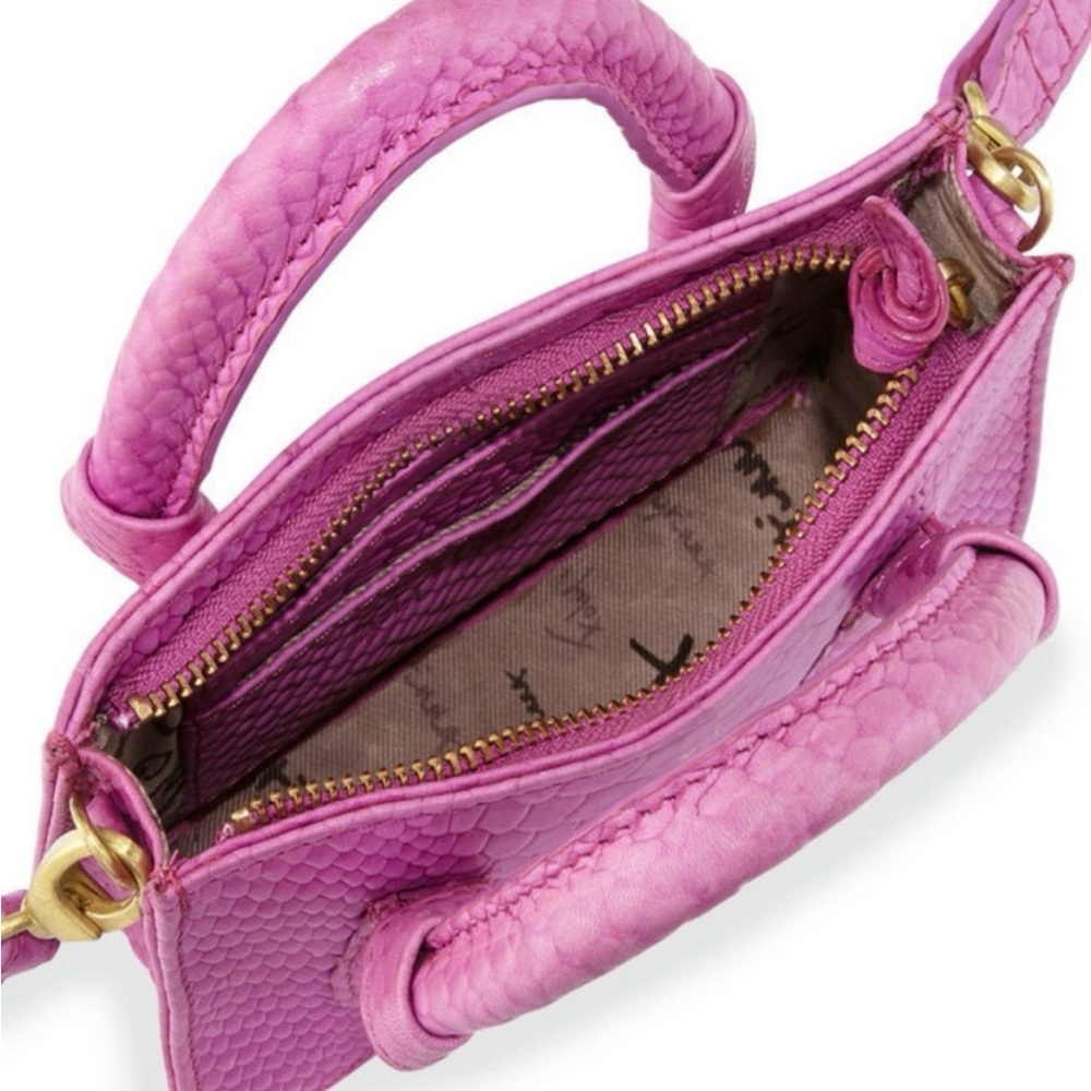 Foley + Corinna Gigi Snake Embossed Leather Petite Crossbody Bag, Fuchsia